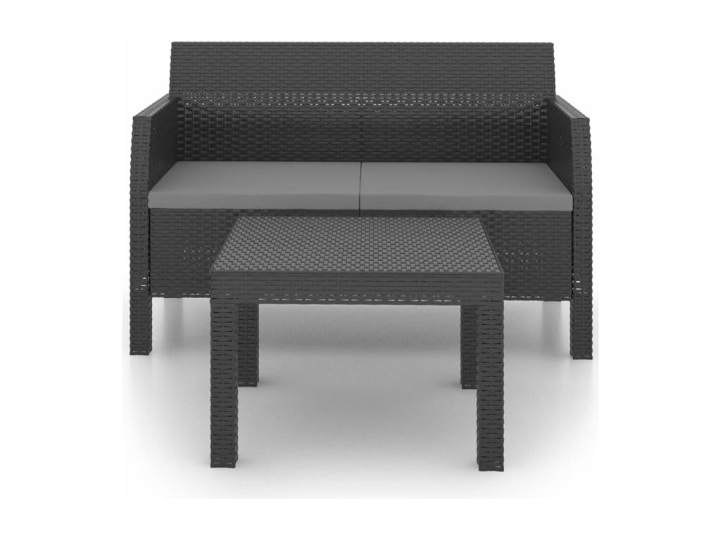 2-piece garden furniture set with PP cushions, Anthracite, 3 NEGT35301