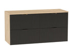 Decohaute vanity unit with fluted fronts, 120x60x47 cm, Black/Walnut LDTV71031