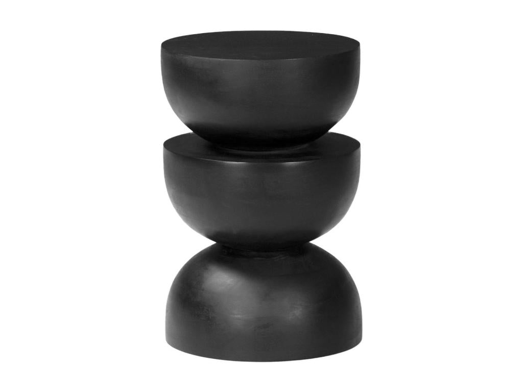 Side table - end table - bedside table - stool in mango wood - Black - Decohaute - 30 x H 45cm GUIB64837