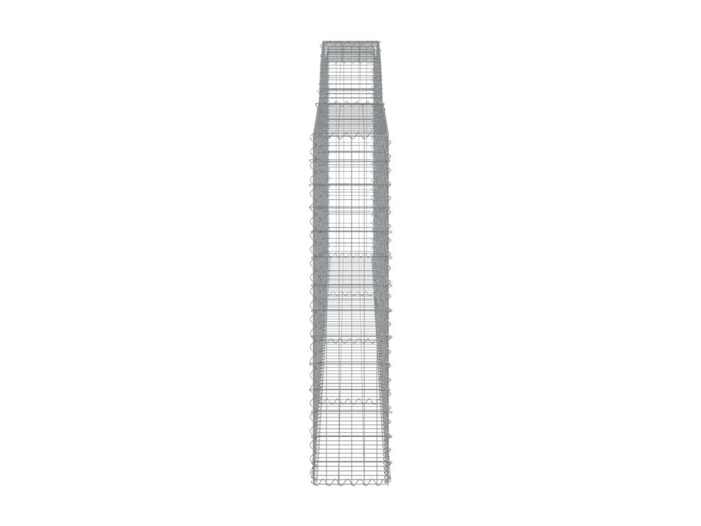 8-piece arched gabion baskets, 400x30x140/160 cm, galvanized iron, HOUP51057