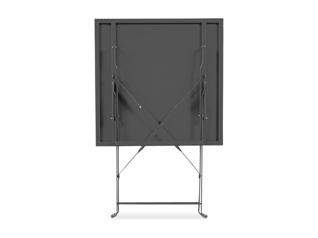 Garden table and 2 chairs, grey steel NEYK35216