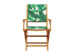 5-piece garden dining set with leaf pattern, fabric and wood QWQC71964