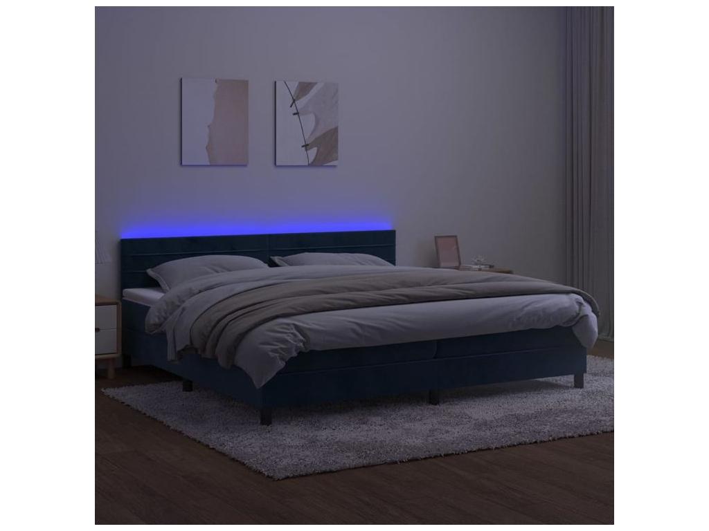 Decohaute bed base with dark blue LED mattress 200x200 LHDU33800