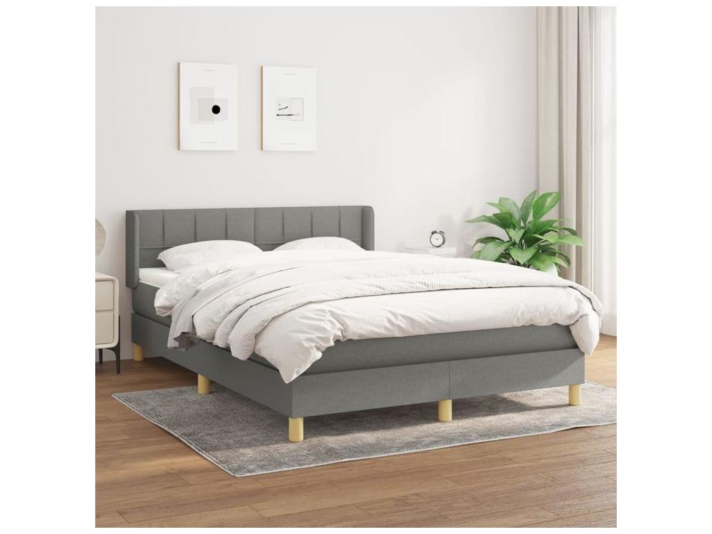 Decohaute bed base with dark grey mattress 140x200 fabric TKWL64543