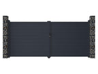Solid aluminum swing gate, 397 cm wide x 181 cm high, anthracite - Decohaute CSTL25048