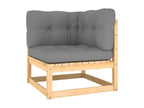 8-piece garden furniture set with cushions, solid pine wood, ZIJS33268