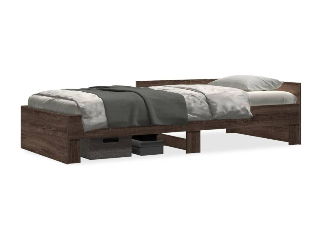 Bed frame without mattress, brown oak, 100x200 cm, VHIR85948