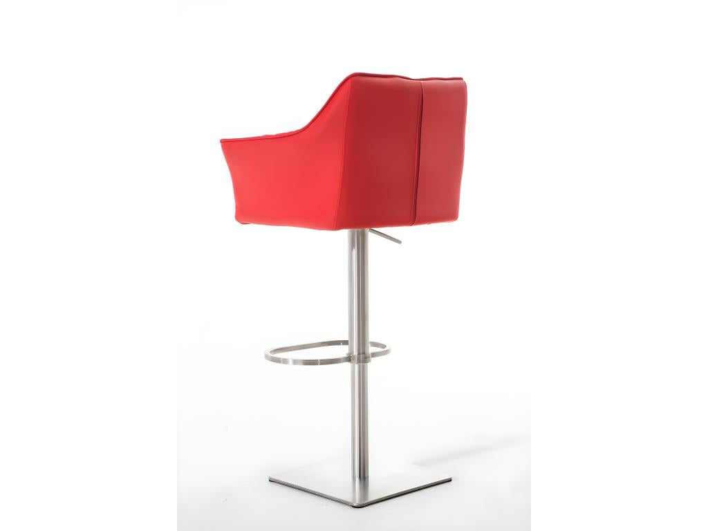 Bar stool - Faux leather / Metal - Red - Decohaute RVPH12074