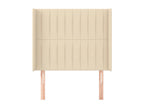 Headboard with wings, Cream, 83x16x118/128 cm, Fabric WQUD49648