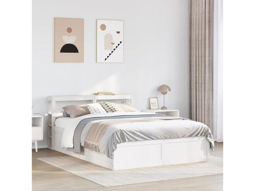 Bed frame with white headboard, 160x200 cm, solid pine wood DCDZ20426