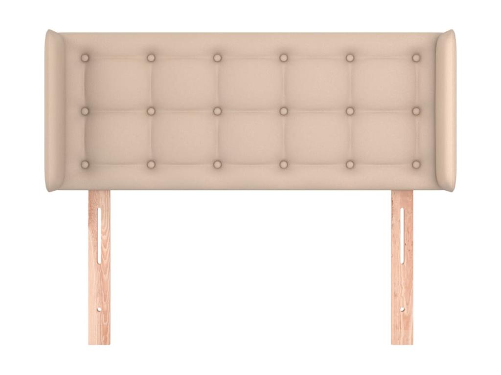 Headboard with wings, Cappuccino color, 103x16x78/88 cm, Faux leather, UCXR37775