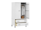 Wardrobe with metal legs, white, 90x55x172.5 cm, wood, Chezlova OBLE36463