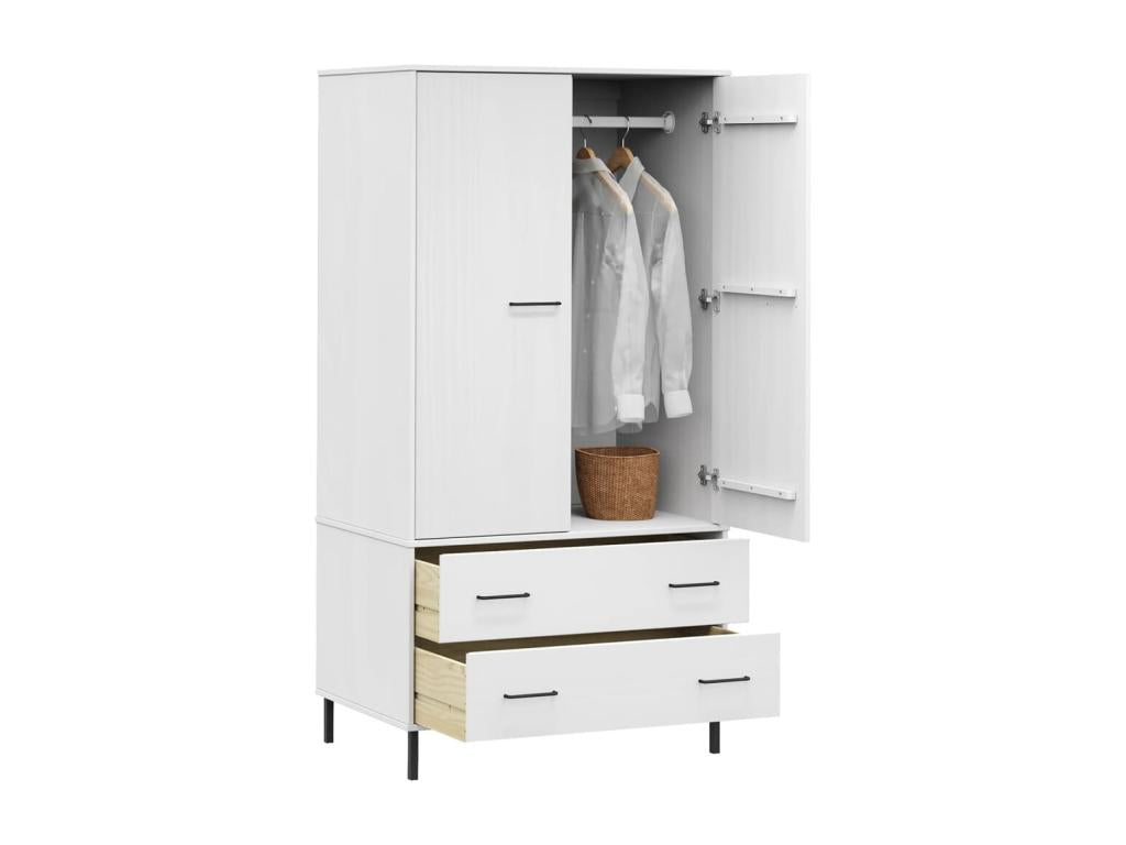 Wardrobe with metal legs, white, 90x55x172.5 cm, wood, Chezlova OBLE36463