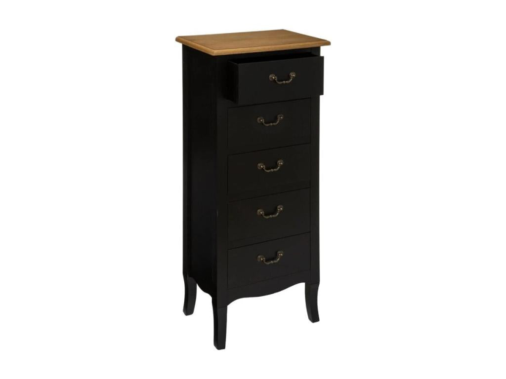 Decohaute 5-Drawer Chest of Drawers 113cm Black XVIV15535