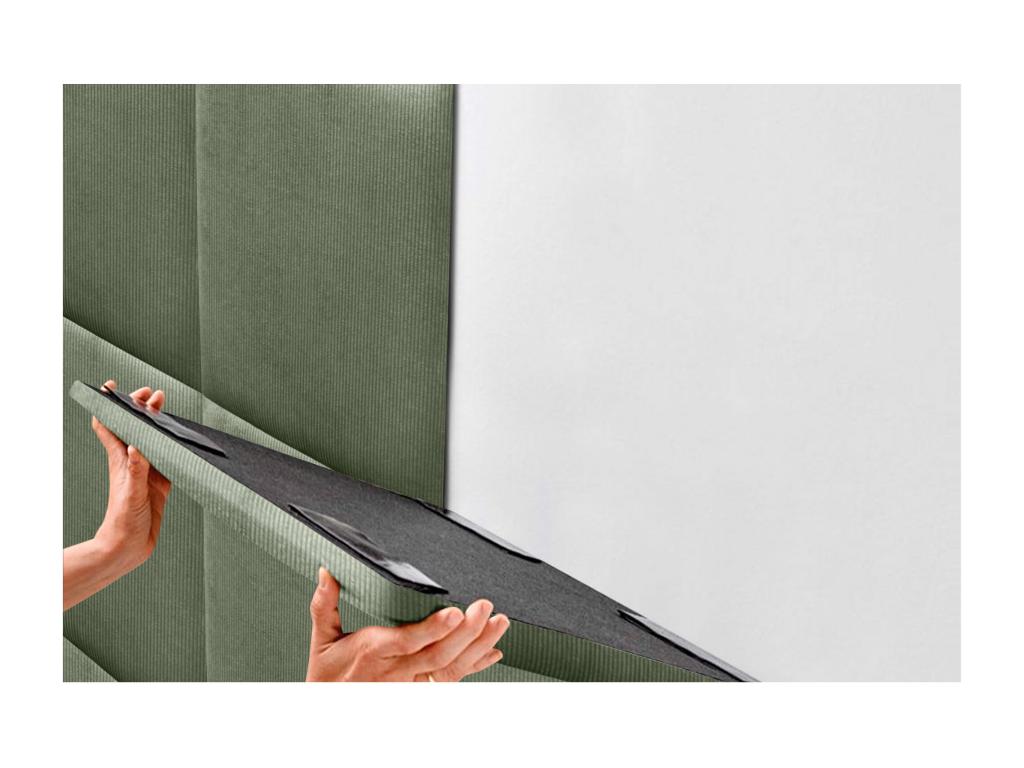 Decohaute Upholstered Headboard in High-Quality Corduroy, Decohaute Interior, Composed of Interchangeable Self-Adhesive Panels, Green, Decohaute 160 cm AEXL56439