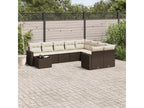 10-piece garden furniture set with brown resin wicker cushions SKZQ65714