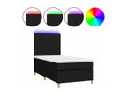 Decohaute bed base and mattress with LED lighting, black, 90x190 cm, fabric MOUO54681