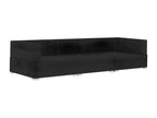 3-piece garden sofa set with cushions, black woven resin BHEP84389