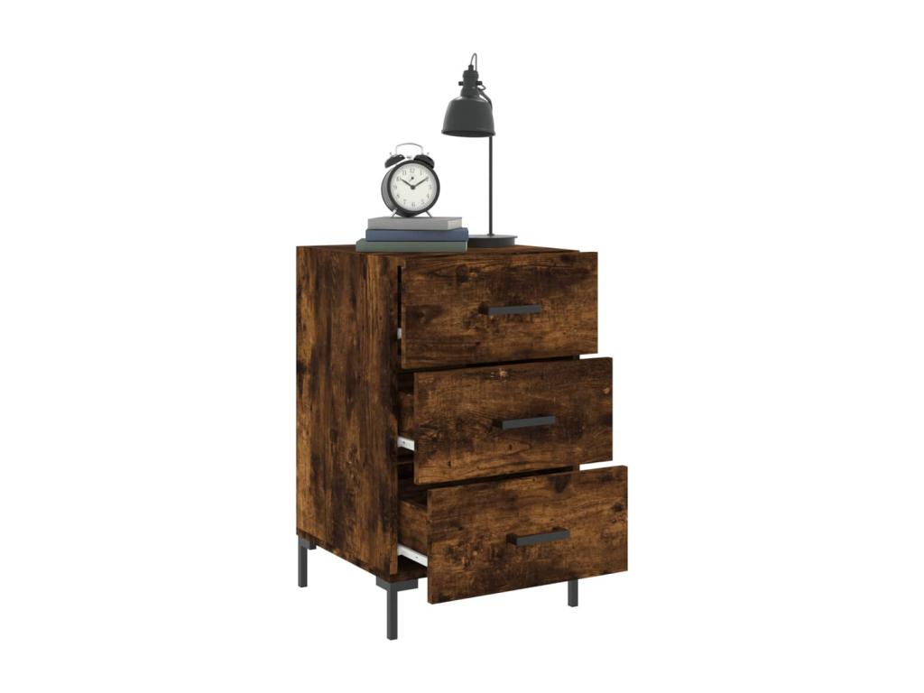 Smoked oak bedside table 40x40x66 cm engineered wood YJEE25207