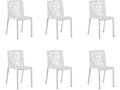 Set of 6 dining/kitchen chairs - indoor/outdoor use - white resin - Length 48 x Depth 54 x Height 81 cm ABVK97663