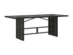 9-piece garden dining set with black resin wicker cushions KHVD34413