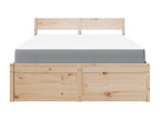 Bed with drawers and mattress 120x190 cm solid pine wood MKFW90052