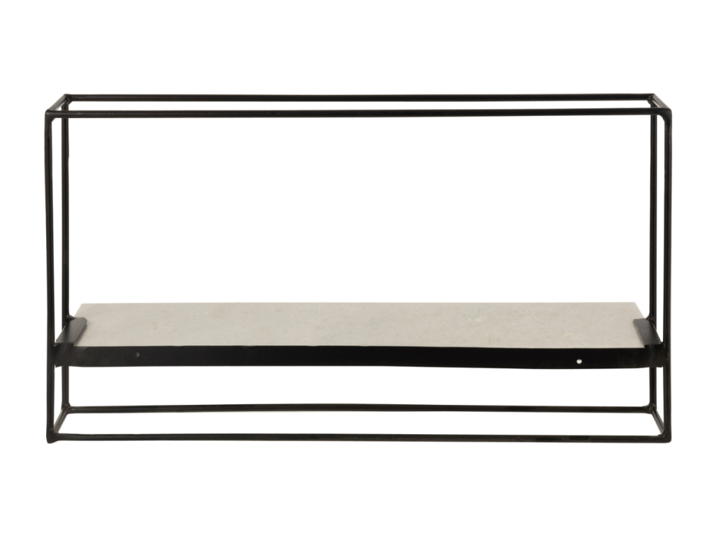 Wall Shelf with 1 Tray, 65cm, Black/White KVVZ06070