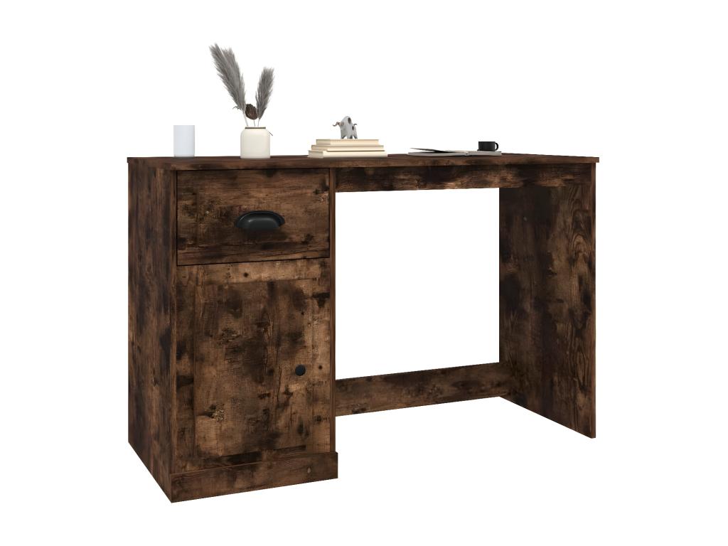 Desk with drawer, smoked oak, 115x50x75 cm, engineered wood, NFYA82940