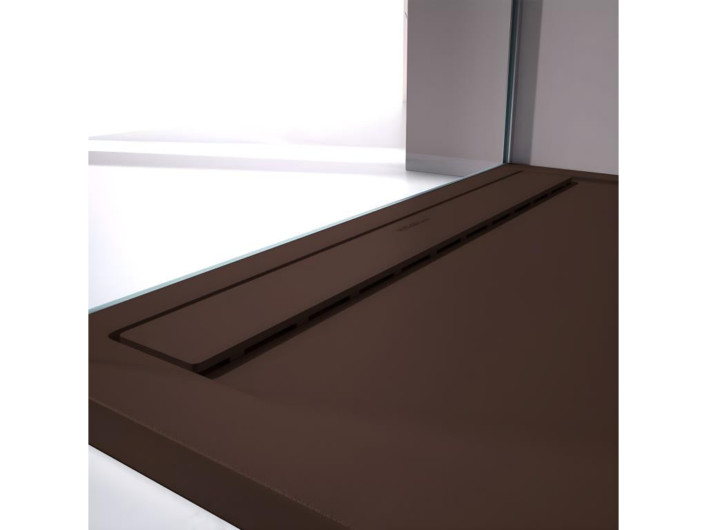 Chocolate shower tray, smooth finish, Decohaute SMART color grid - 120x90 cm VGPD33784