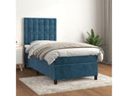 Upholstered bed base with mattress, Dark Blue 100x200 NAQF65057