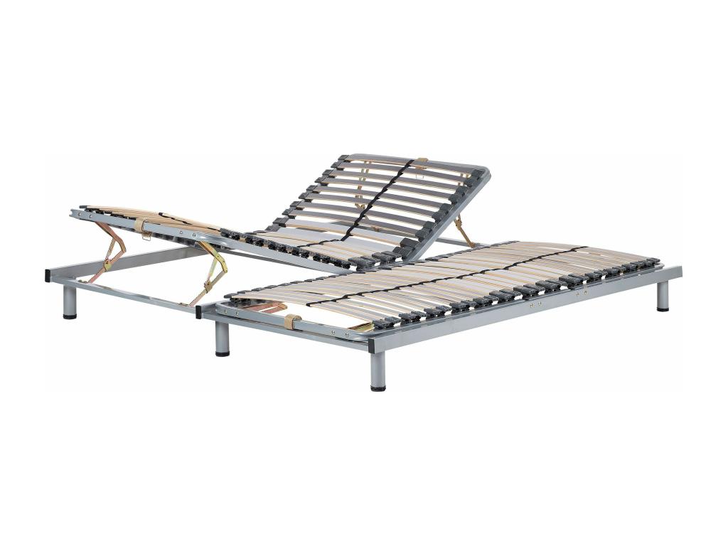Set of 2 Decohaute 180x200 cm Silver Manually Adjustable Bed Bases NDCV20191