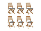 Decohaute CXJS69885 Folding Garden Chairs, Set of 6 with Cushions