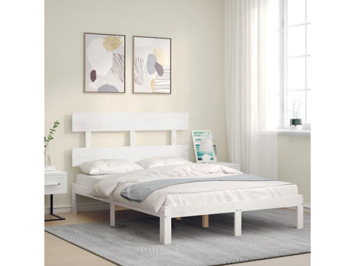 Bed frame without mattress white 120x200 cm solid pine wood ENQZ25849