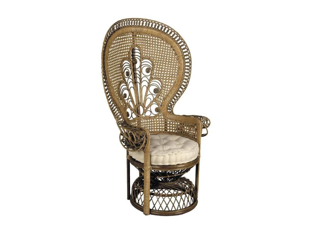 Decohaute armchair in brown-stained rattan IQYZ42741