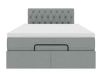 Ottoman bed frame and light grey mattress 120x200 cm fabric SSGV91762