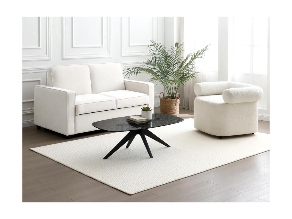 Coffee table in tempered bubble glass and metal - Black - Decohaute WNXU70226