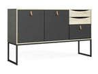 Decohaute Buffet, Living Room Buffet, Kitchen Pantry, 147x40 h87 cm, Black and Oak, XIFQ26135