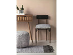 Round pouf in leather and cotton, 45 cm diameter x 35 cm JJMJ76729