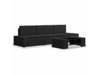 4-piece garden furniture set, black wicker resin, 2 JXOP15352