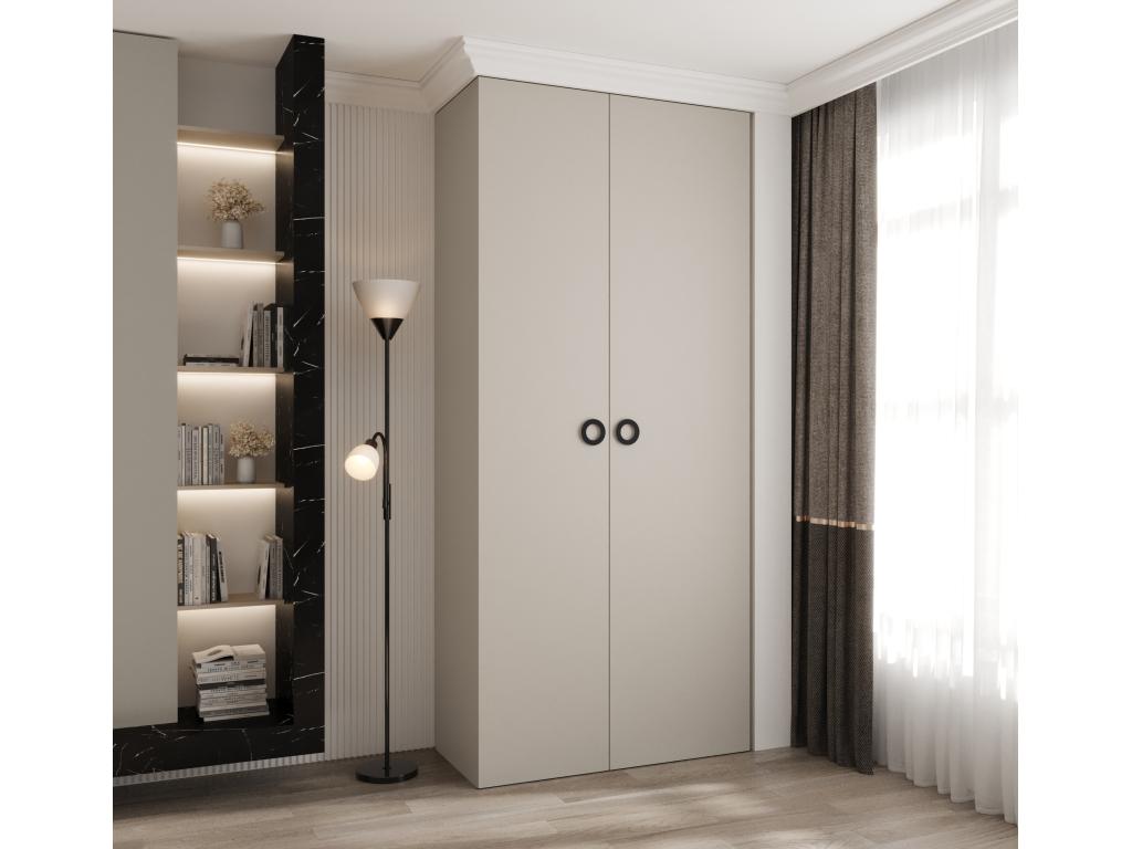 Como 1 245.5/110/50 2-door hinged wardrobe, cashmere/black JYAP58455