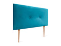 Decohaute Smooth Velvet Headboard with Buttons 105x105 with Bed Legs 105 - Light Blue QLZI56022