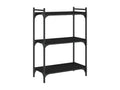 3-tier black bookcase 60x30x86 engineered wood NAJP58997