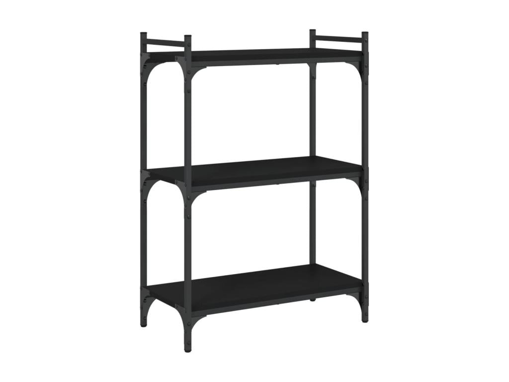 3-tier black bookcase 60x30x86 engineered wood NAJP58997