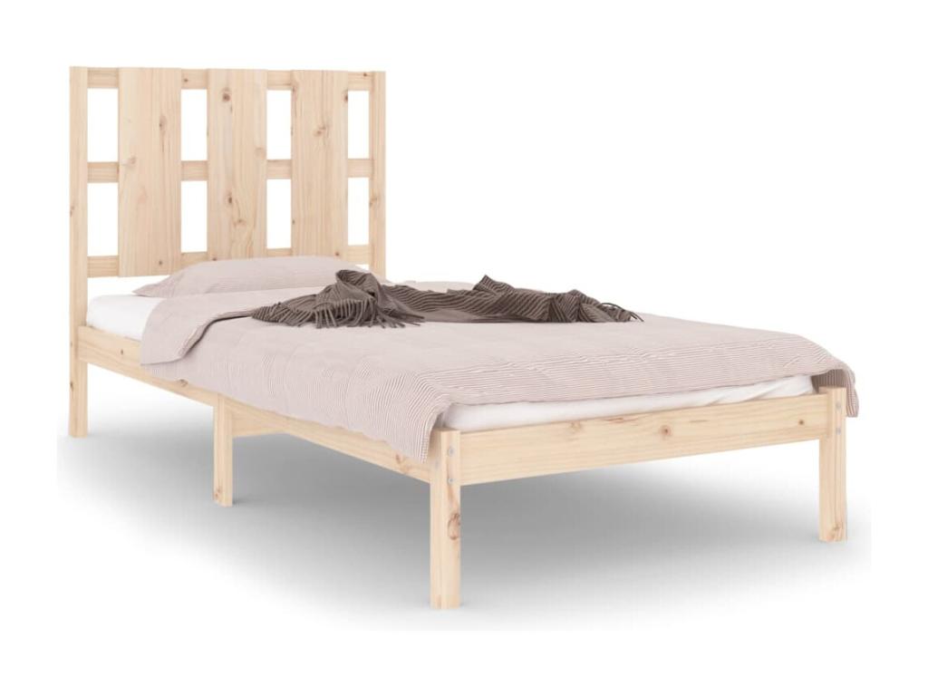 Solid pine wood bed frame 100x200 cm SBPI18229