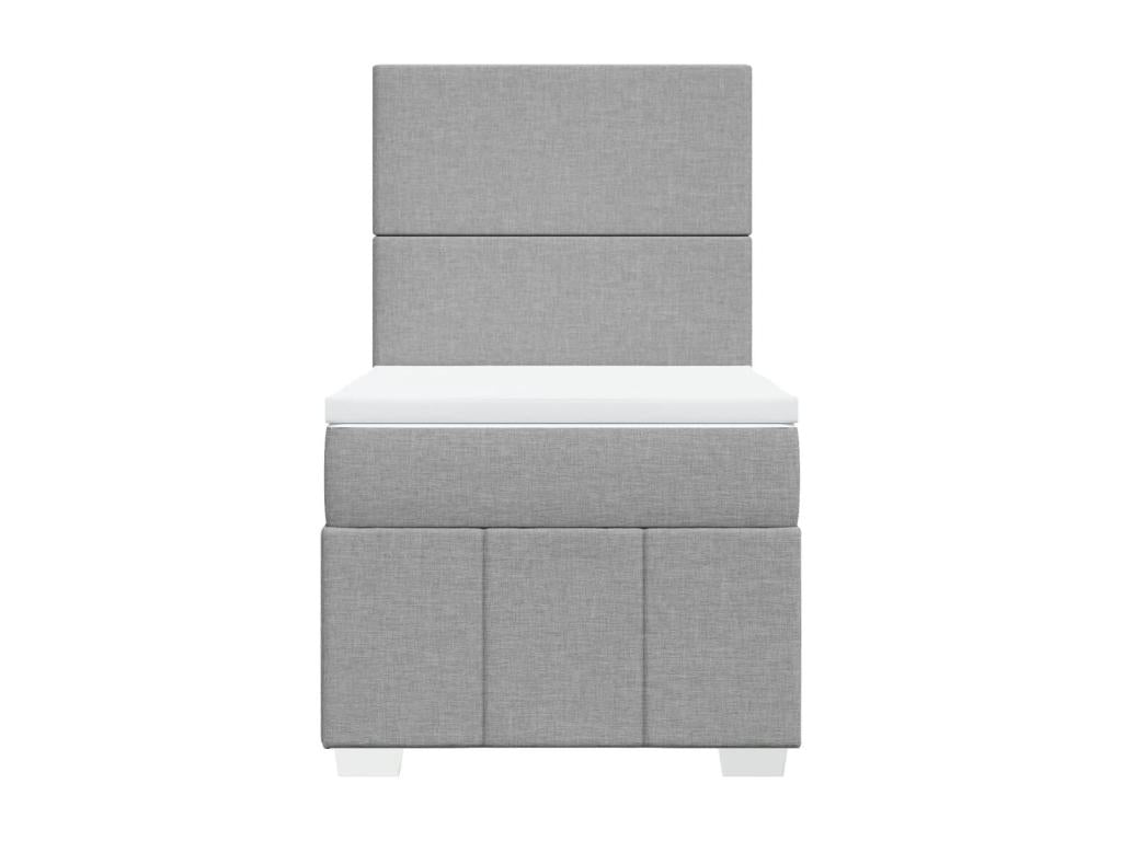 Chezlova bed base and mattress, light grey, 90x190 cm, fabric AQIO36733