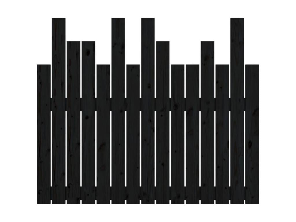 Wall-mounted headboard, black, 95.5x3x80 cm, solid pine wood, RVKI70223