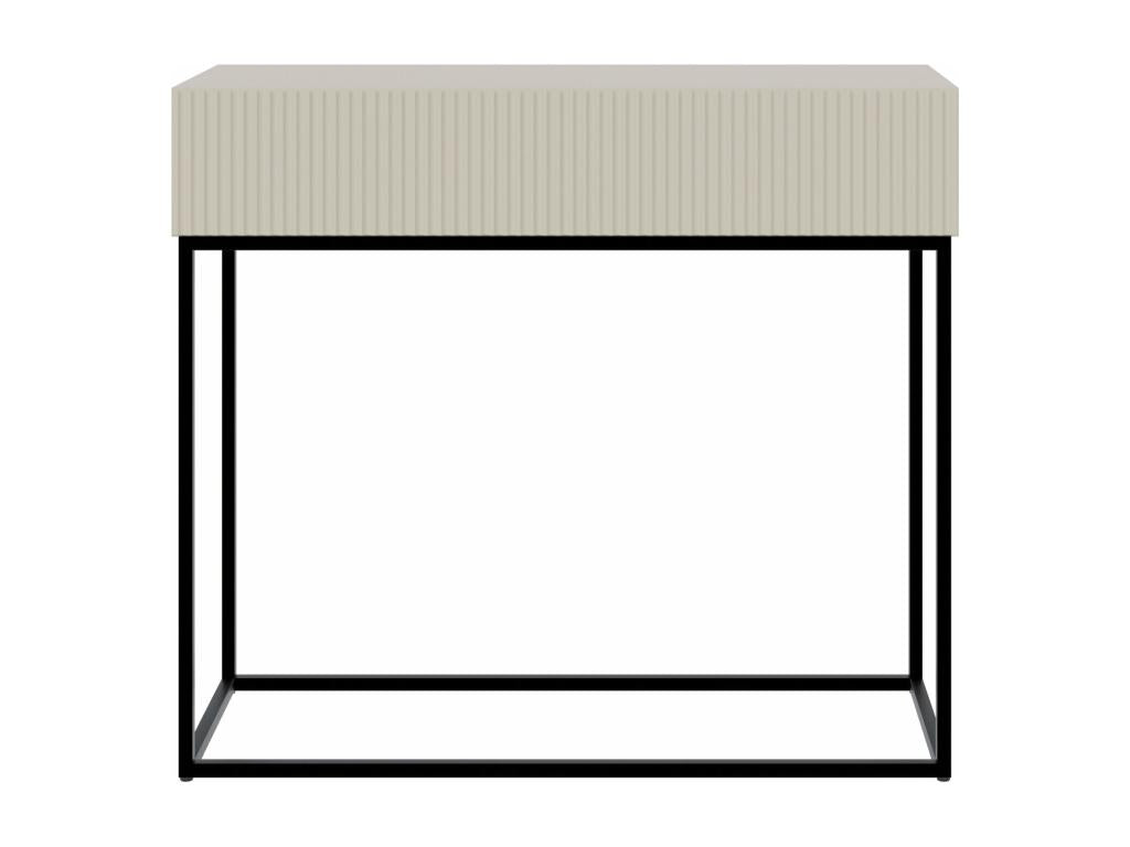 Console table with drawer - standing - 90 cm - greige - with black legs - Decohaute XYWL28251