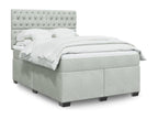 Decohaute bed base and mattress, light grey, 140x190cm, velvet, HQSD57380