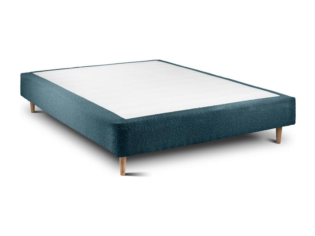 Blue Boucle Upholstered Bed Base 150x190 H35cm DRID09275