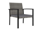 7-piece garden dining set, grey wicker resin, HFBB65348